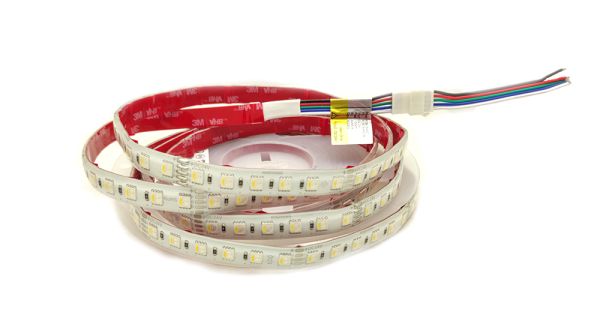 Лед стрічка RISHANG 24В 5050-84 21Вт 946Лм RD6284AC-A RGB та 4000K CRI80 IP54