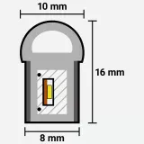 Светодиодный неон PROLUM™ 8x16, IP68, 12V, Series "SF", Розовый, PRO