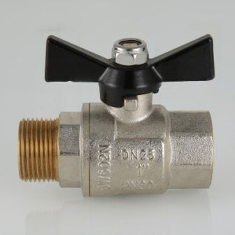 VT.318.N.05 Кран шаровый PERFECT, рукоятка бабочка 3/4" внутренняя-внешняя