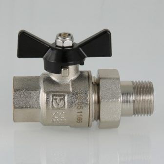 VT.327.N.05 Кран кульовий PERFECT з полусгоном 3/4" внутрішня-зовнішня