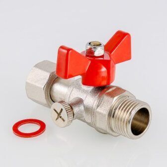 VT.806.N.04 Кран кульовий для підключення манометра, 1/2"нар -1/2"внутрішня різьба