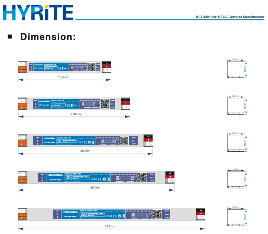 Блок питания HYRITE 24В 100Вт 4,16A IP20 TLC-24E100 Slim с клеммой
