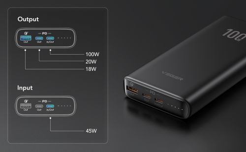 Зовнішній акумулятор Power Bank VEGER 20000MAH (W2032C)