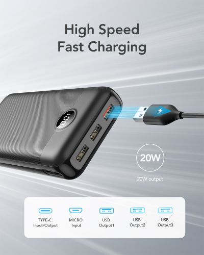 Зовнішній акумулятор Power Bank VEGER 30000MAH (W3008PD)