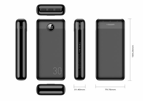 Зовнішній акумулятор Power Bank VEGER 30000MAH (W3008PD)