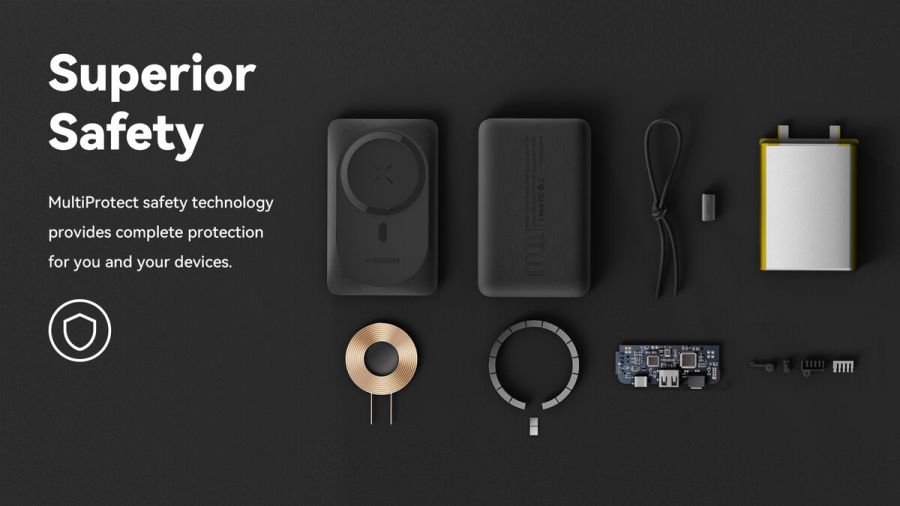 Зовнішній акумулятор Power Bank VEGER MagOn 10000MAH (W1151)