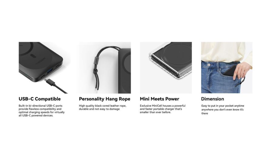 Зовнішній акумулятор Power Bank VEGER MagOn 10000MAH (W1151)